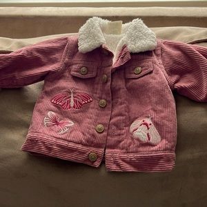 Baby girls Sherpa corduroy jacket from macys ! Gorgeous with butterflies